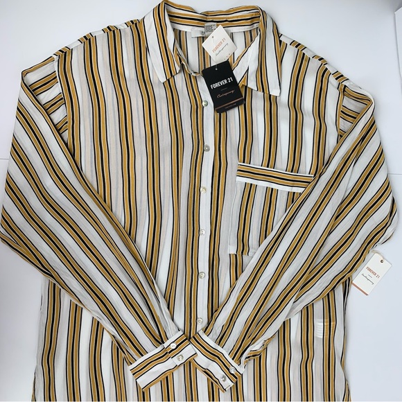 Forever 21 Long Stripe Tunic Size Large - Picture 13 of 16